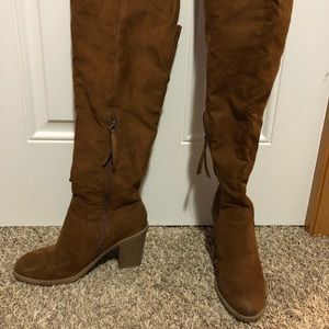 Brown over the knee boots